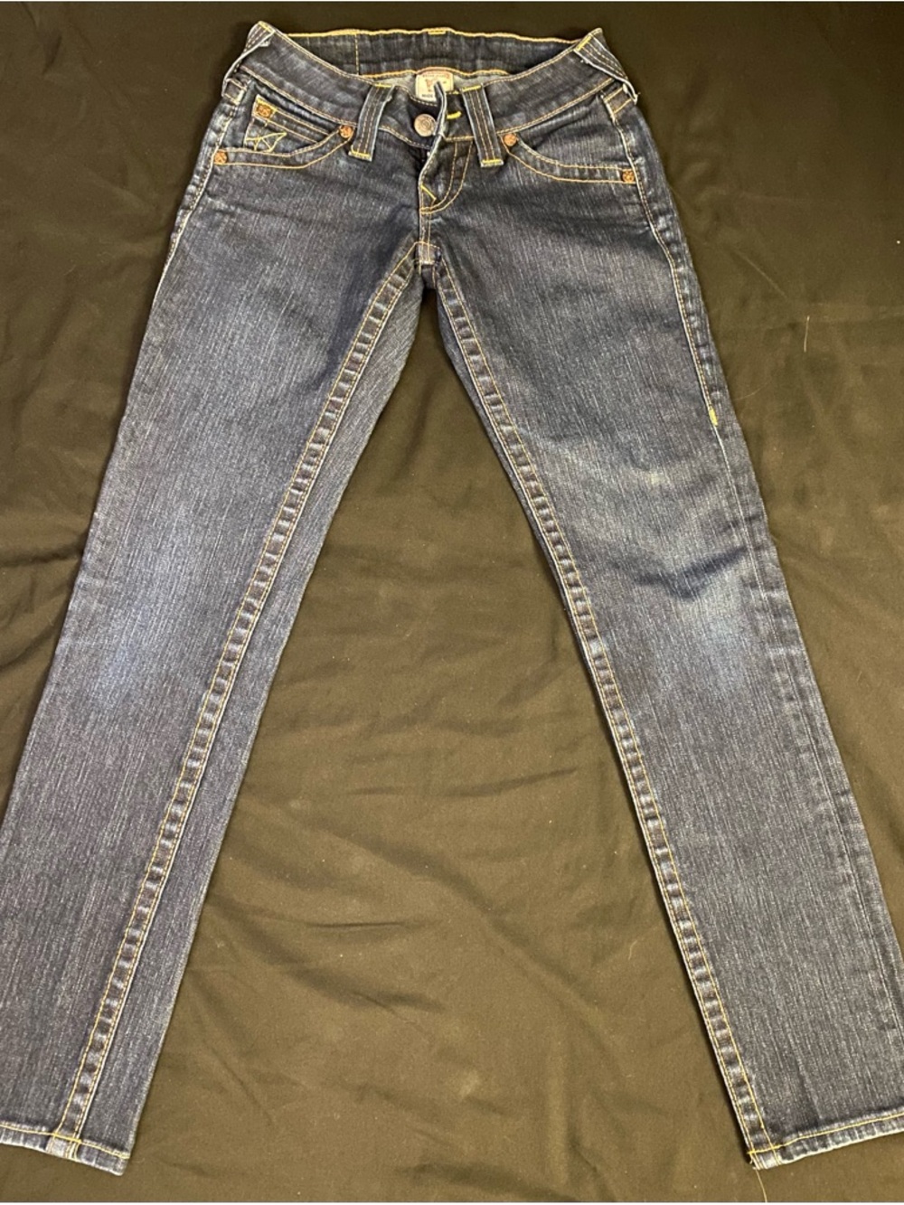 True Religion Women's Skinny Jeans in Dark Blue Denim